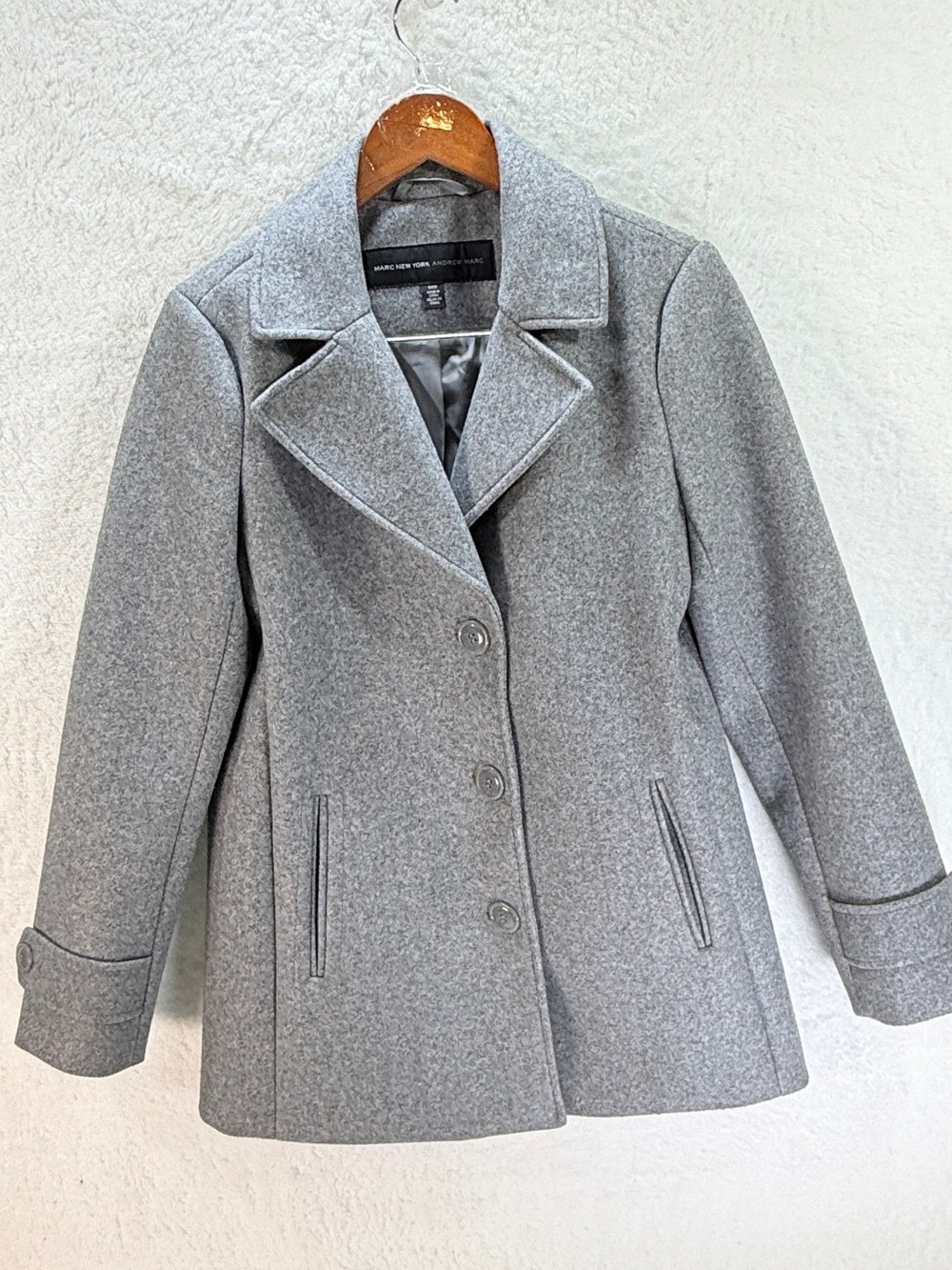 Marc New York Andrew Marc Gray Peacoat Jacket Size Small NWOT